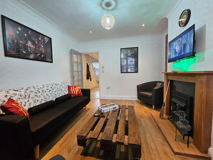 Cozy living room with furniture
