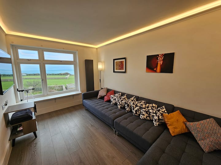 Cozy living room with view